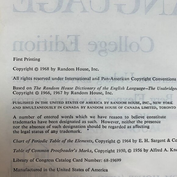 1968 Random House Dictionary of the English Language College Edition HUGE BOOK! - Picture 7 of 10